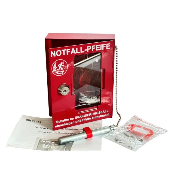 Notfall-Pfeife im Metallkasten